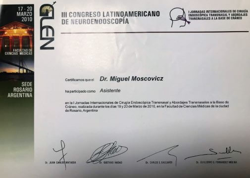 Diplomas y Certificados Dr. Miguel Moscovicz