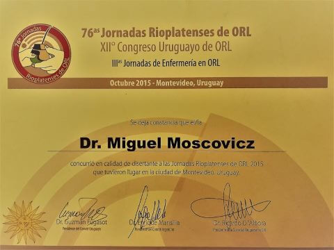 Diplomas y Certificados Dr. Miguel Moscovicz