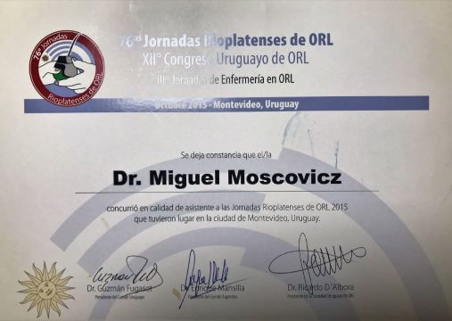 Diplomas y Certificados Dr. Miguel Moscovicz