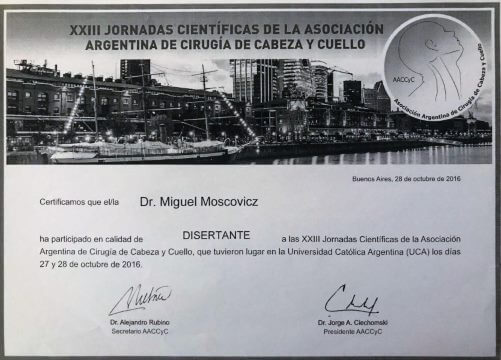 Diplomas y Certificados Dr. Miguel Moscovicz