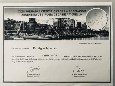 Diplomas y Certificados Dr. Miguel Moscovicz