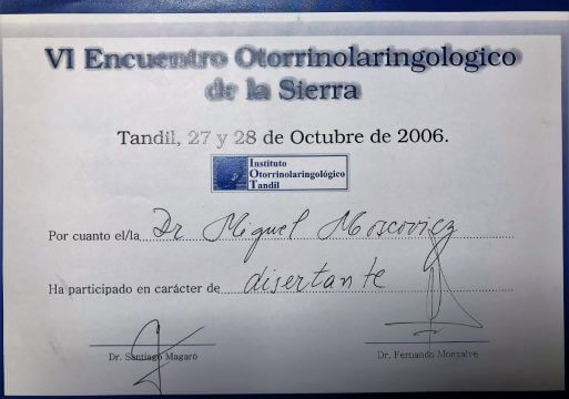 Diplomas y Certificados Dr. Miguel Moscovicz