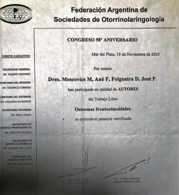 Diplomas y Certificados Dr. Miguel Moscovicz