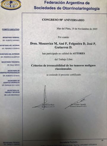 Diplomas y Certificados Dr. Miguel Moscovicz