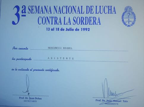 Diplomas y Certificados Dr. Miguel Moscovicz