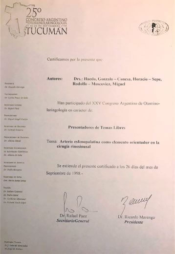 Diplomas y Certificados Dr. Miguel Moscovicz