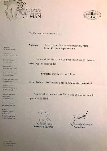 Diplomas y Certificados Dr. Miguel Moscovicz