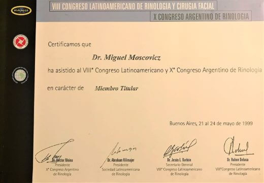 Diplomas y Certificados Dr. Miguel Moscovicz