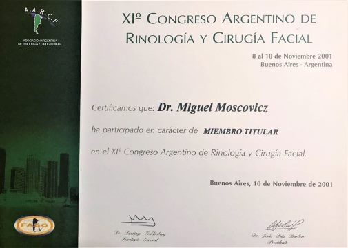 Diplomas y Certificados Dr. Miguel Moscovicz