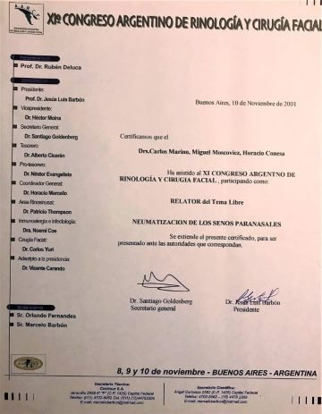 Diplomas y Certificados Dr. Miguel Moscovicz
