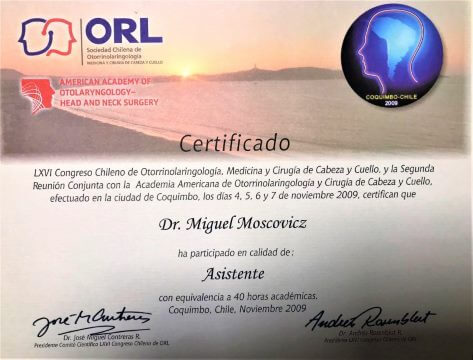 Diplomas y Certificados Dr. Miguel Moscovicz