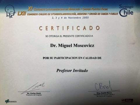 Diplomas y Certificados Dr. Miguel Moscovicz