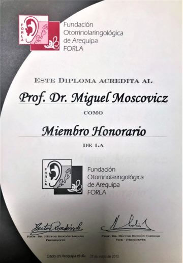 Diplomas y Certificados Dr. Miguel Moscovicz