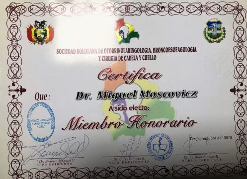 Diplomas y Certificados Dr. Miguel Moscovicz