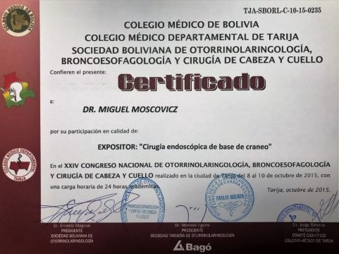 Diplomas y Certificados Dr. Miguel Moscovicz